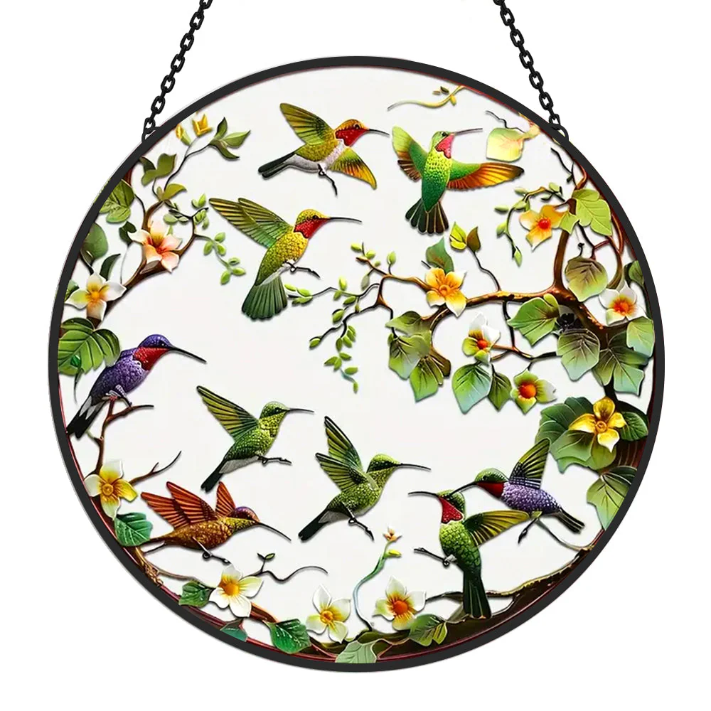 Colibri Attrape-Soleil Décoratif en Vitrail à Suspendre - Image 2