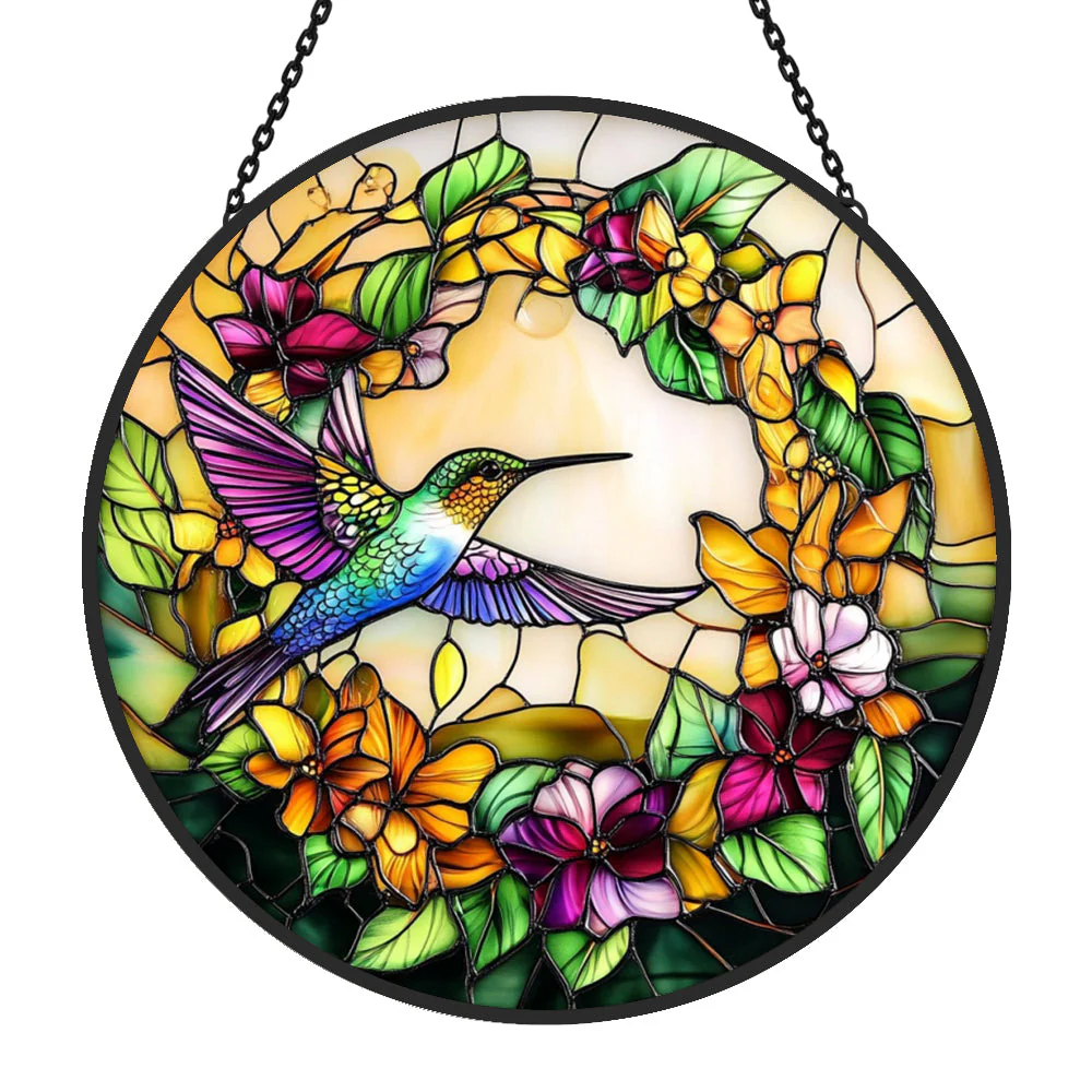 Colibri Attrape-Soleil Décoratif en Vitrail à Suspendre - Image 4