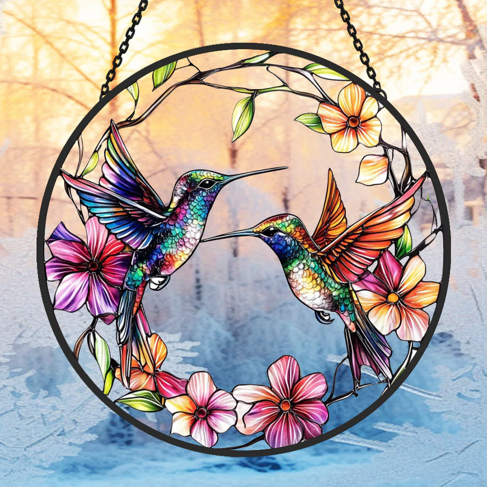 Colibri Attrape-Soleil Décoratif en Vitrail à Suspendre - Image 3