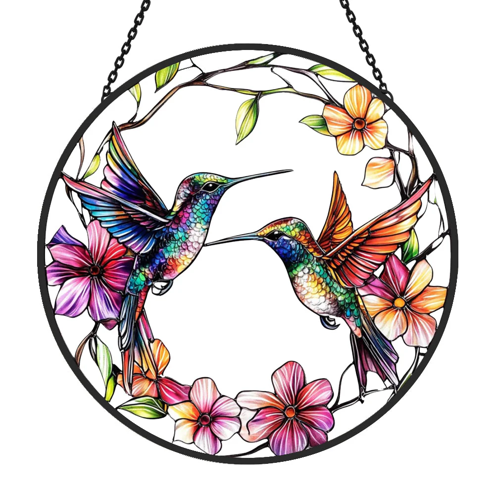 Colibri Attrape-Soleil Décoratif en Vitrail à Suspendre - Image 4