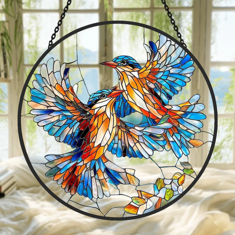 Colibri Attrape-Soleil Décoratif en Vitrail à Suspendre - Image 3