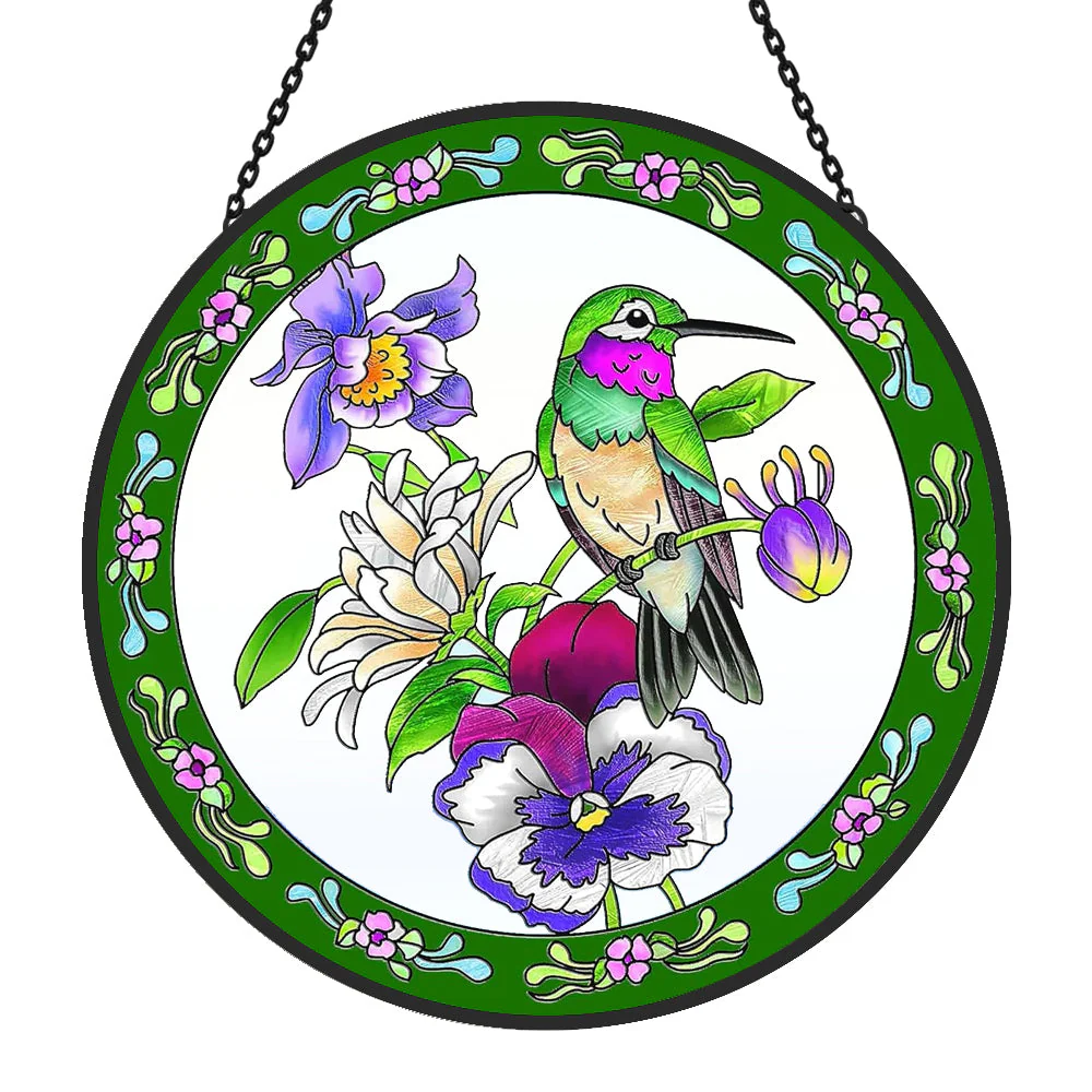 Colibri Attrape-Soleil Décoratif en Vitrail à Suspendre - Image 3