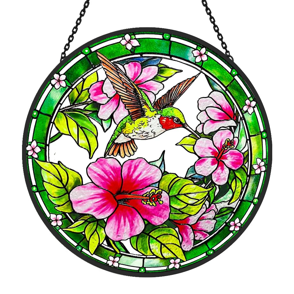 Colibri Attrape-Soleil Décoratif en Vitrail à Suspendre - Image 4