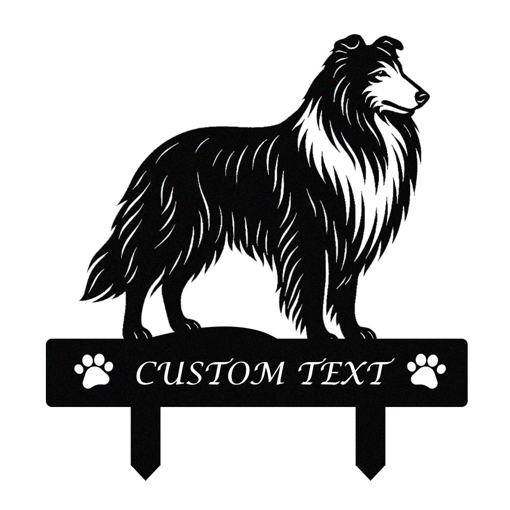 Colley Silhouette de Chien Personnalisée Piquet de Jardin en Métal - Image 9