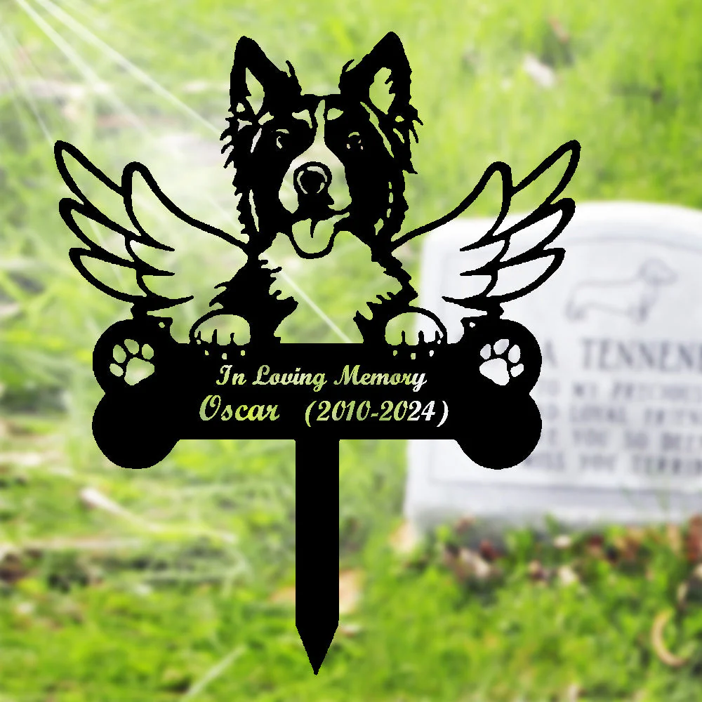 Collie Tuteur Commémoratif Personnalisé avec Ailes