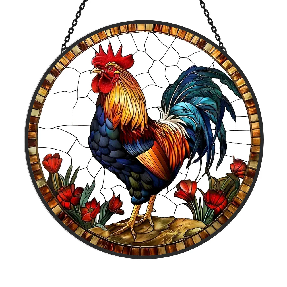 Coq Attrape-Soleil Décoratif en Vitrail à Suspendre - Image 3