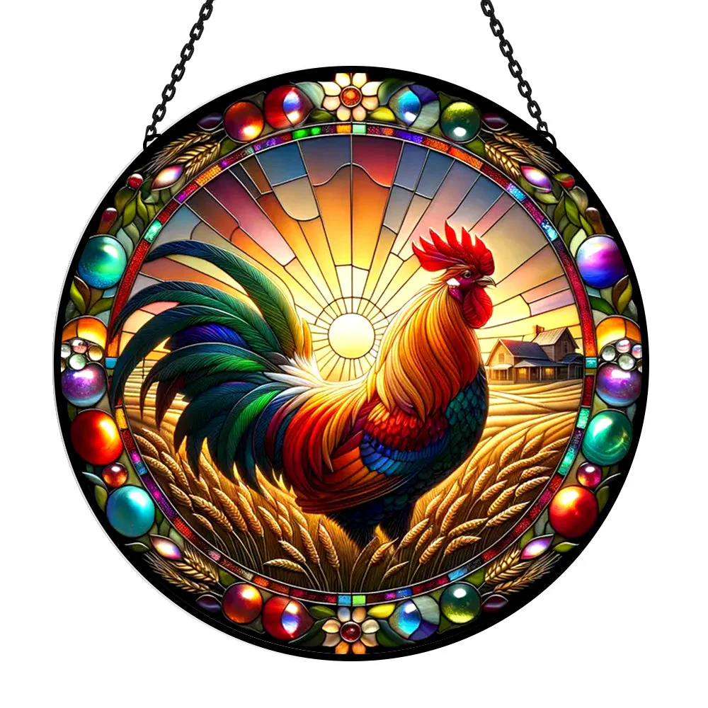 Coq Attrape-Soleil Décoratif en Vitrail à Suspendre - Image 3