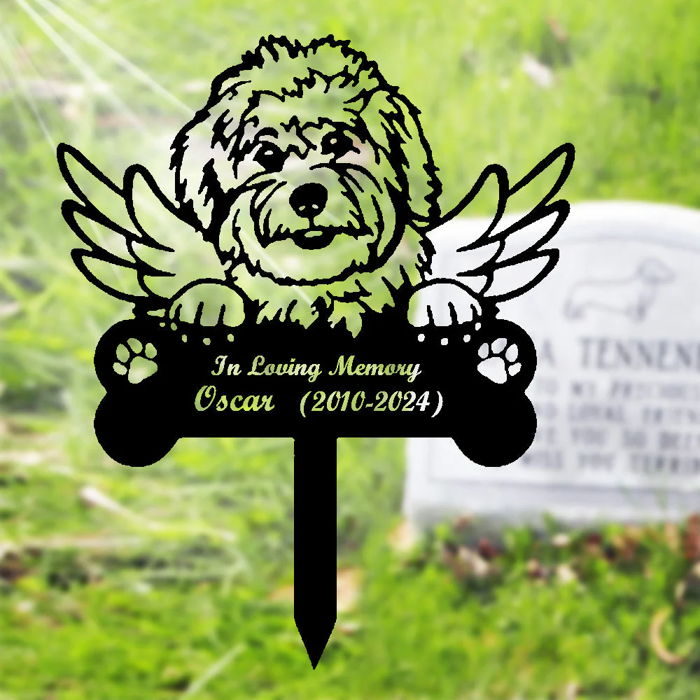 Coton de Tulear Tuteur Commémoratif Personnalisé avec Ailes