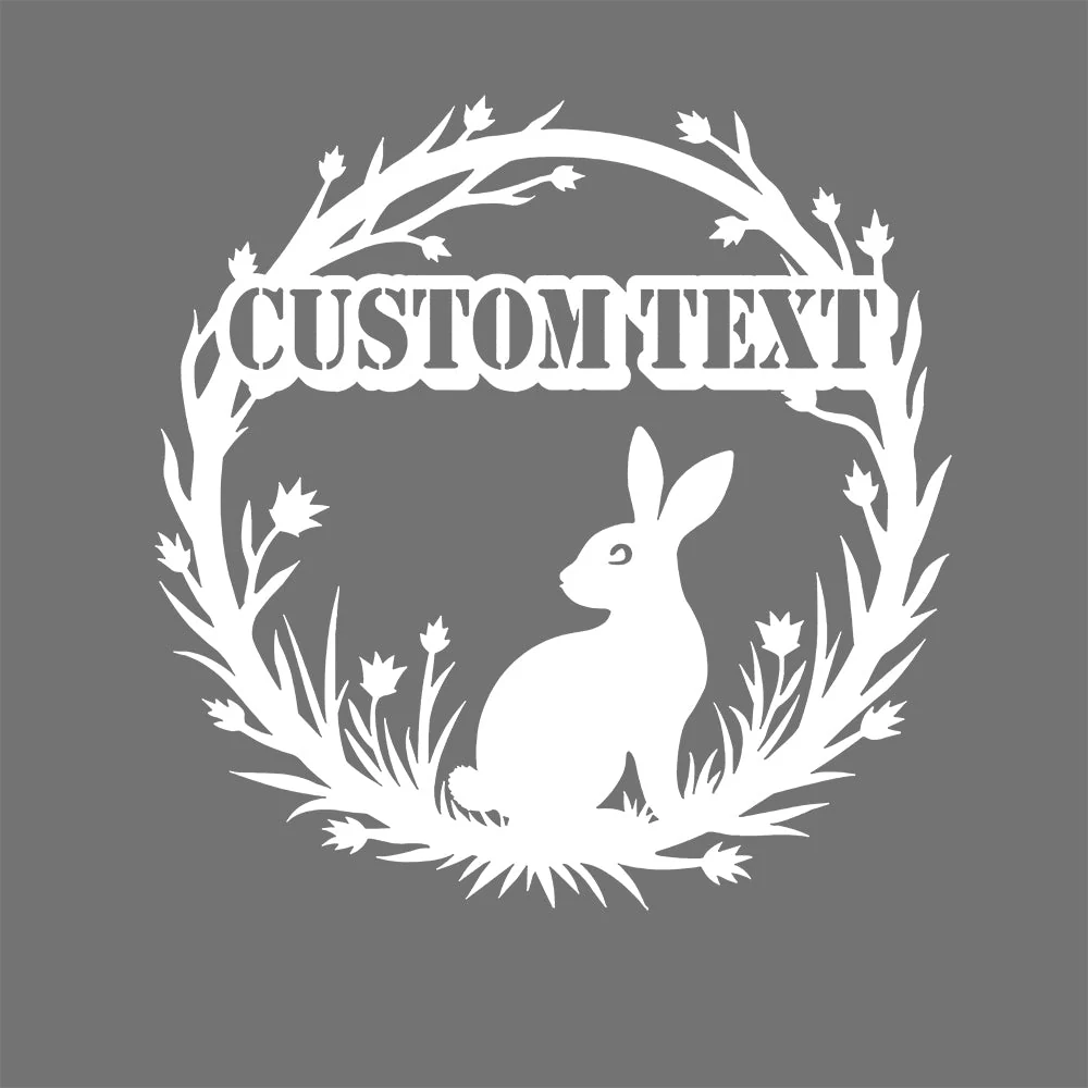 Couronne de Lapin de Pùques avec Texte Personnalisé Plaque en Métal Décoratif Mural - Image 10