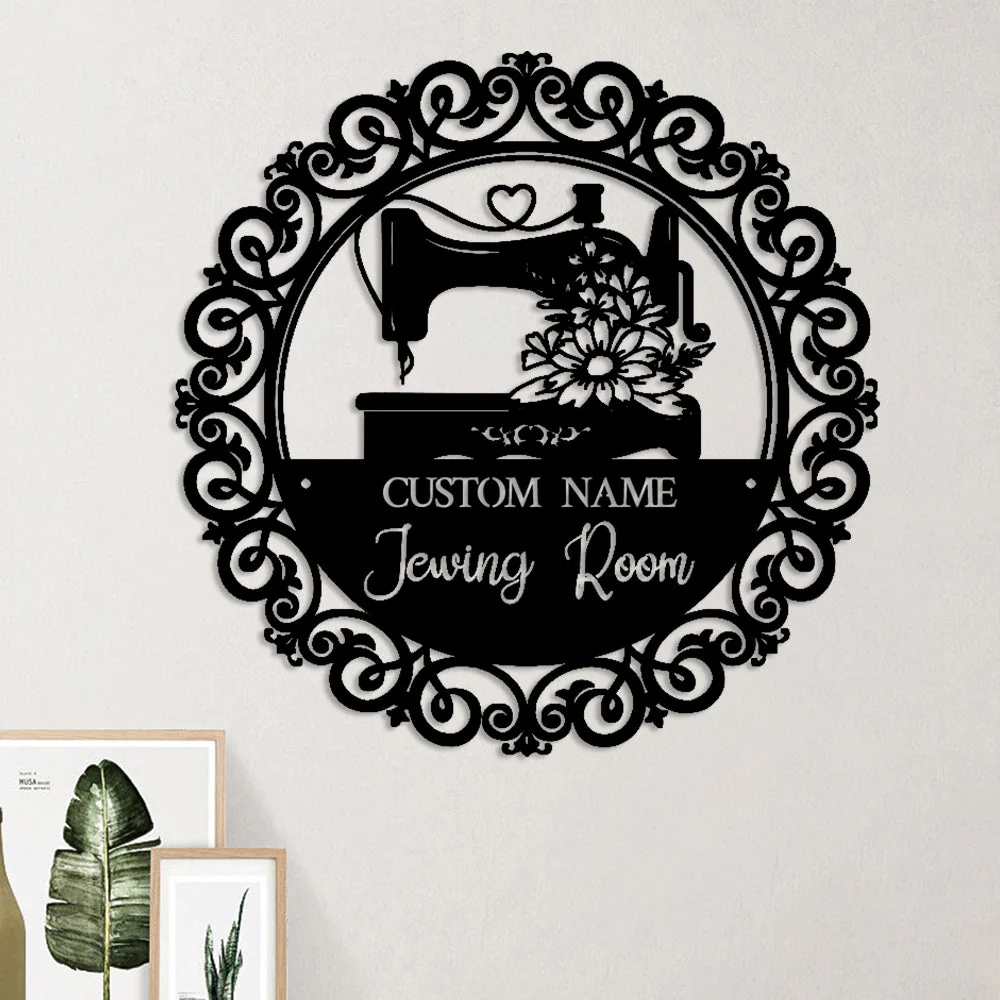 Couture Florale Plaque Personnalisée en Métal Décoratif Mural