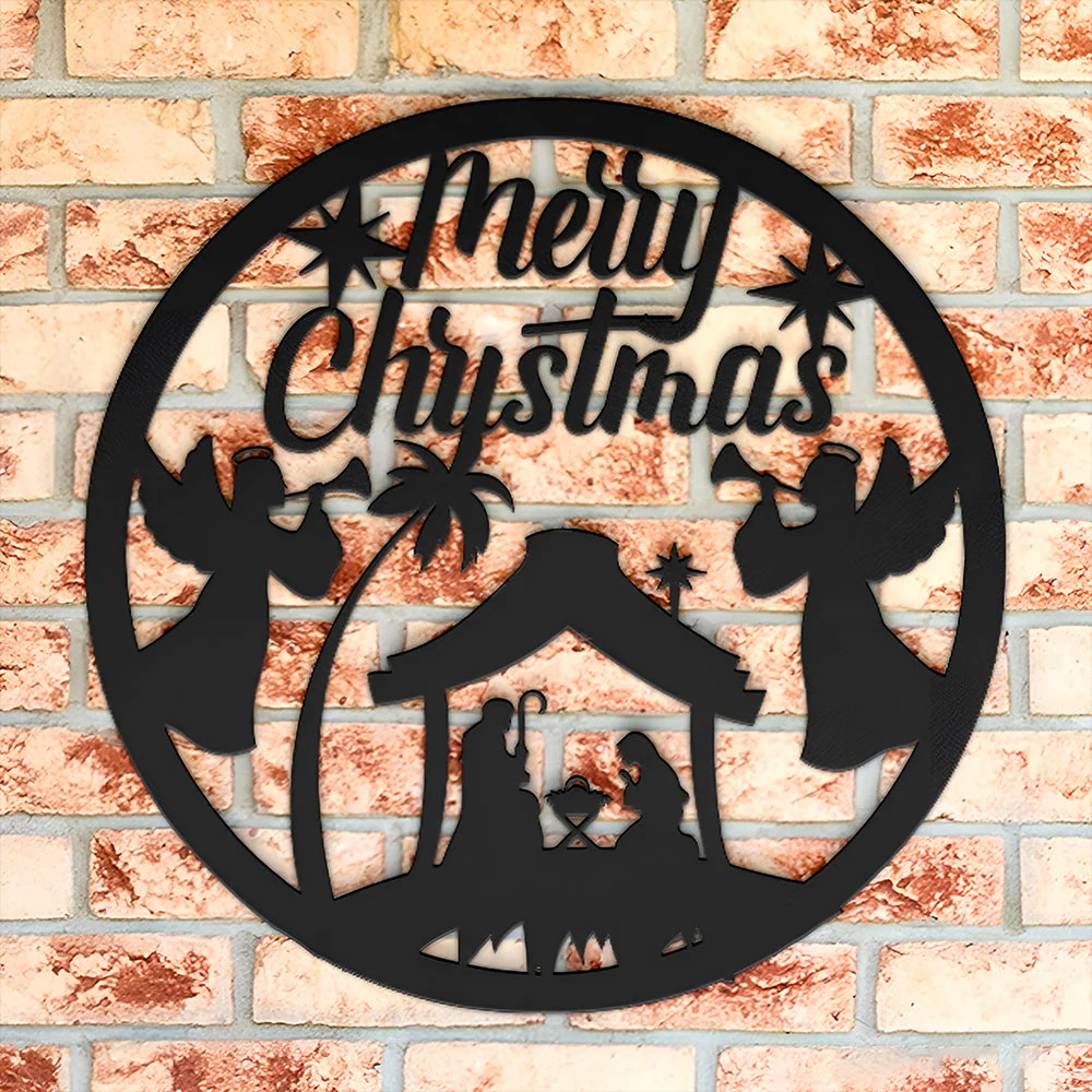CrÚche de Noël Plaque en Métal