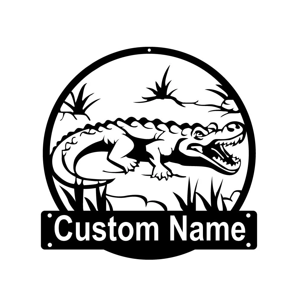 Crocodile Art en Métal Plaque de Nom en Métal Personnalisée - Image 2