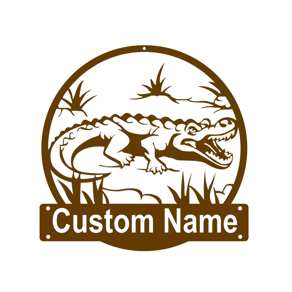 Crocodile Art en Métal Plaque de Nom en Métal Personnalisée - Image 6