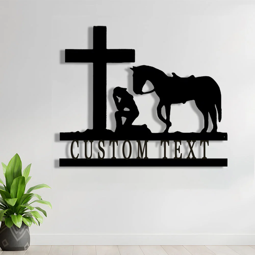 Croix de Pâques Personnalisée avec Prénom Plaque en Métal Décoratif Mural - Image 3