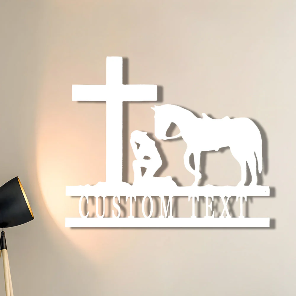 Croix de Pâques Personnalisée avec Prénom Plaque en Métal Décoratif Mural - Image 4