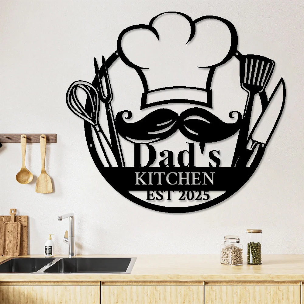 Cuisine de Papa Plaque Personnalisée en Métal Décoratif Mural - Image 2