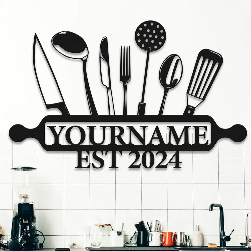 Cuisine Pendaison de CrémaillÚre Plaque Personnalisée en Métal Décoratif Mural