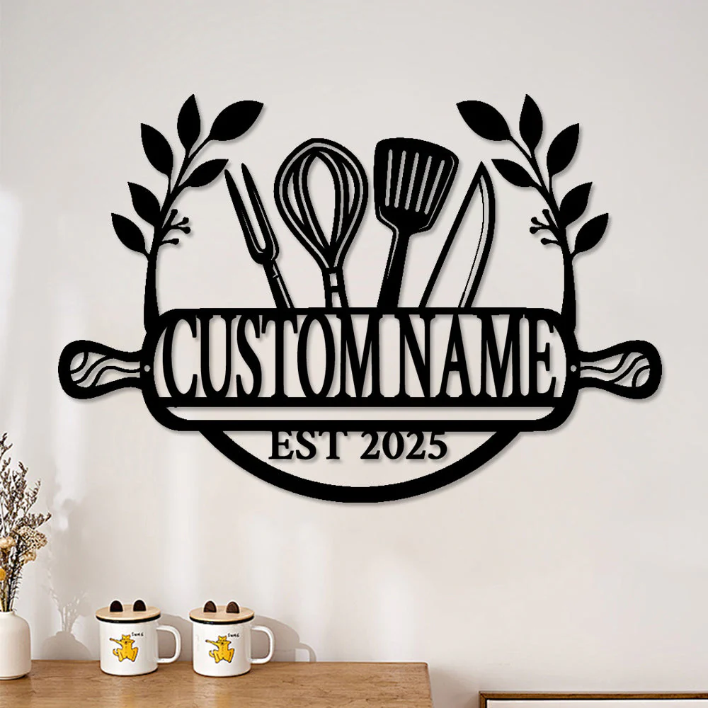 Cuisine Pendaison de Crémaillère Plaque Personnalisée en Métal Décoratif Mural