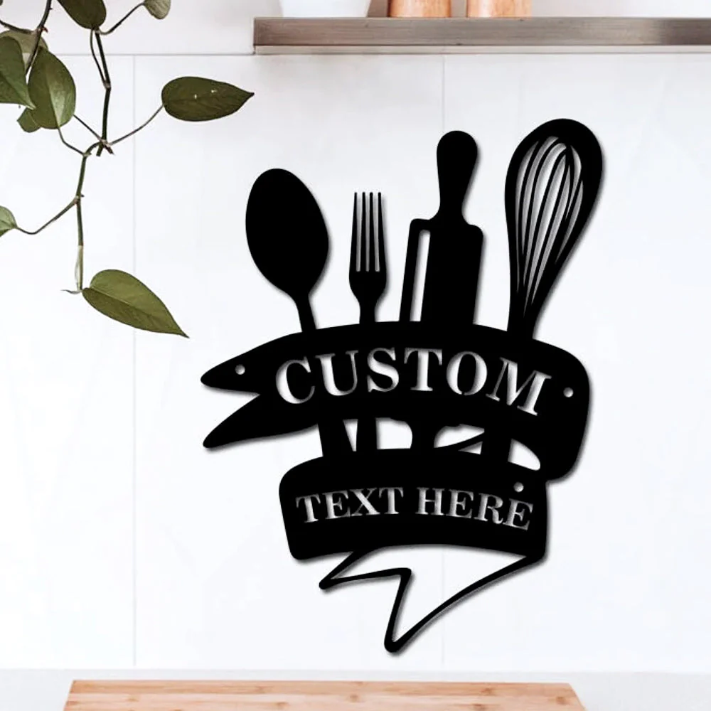 Cuisine Pendaison de Crémaillère Plaque Personnalisée en Métal Décoratif Mural