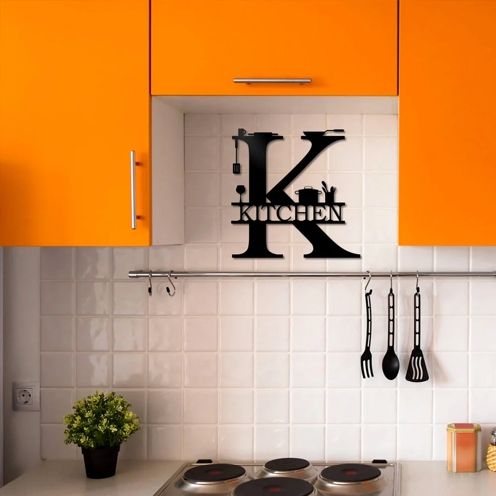 Cuisine pour Maison Moderne Plaque en Métal Décoratif Mural - Image 5