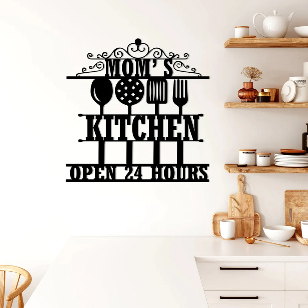 Cuisines de Maman Plaque en Métal Décoratif Mural