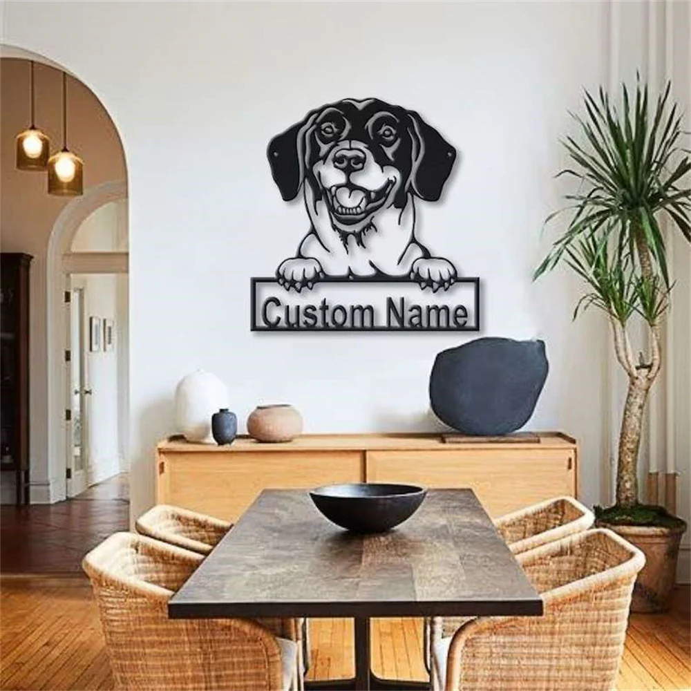 Dachsbracke Danois Art Mural en Métal Personnalisé pour Amoureux des Chiens