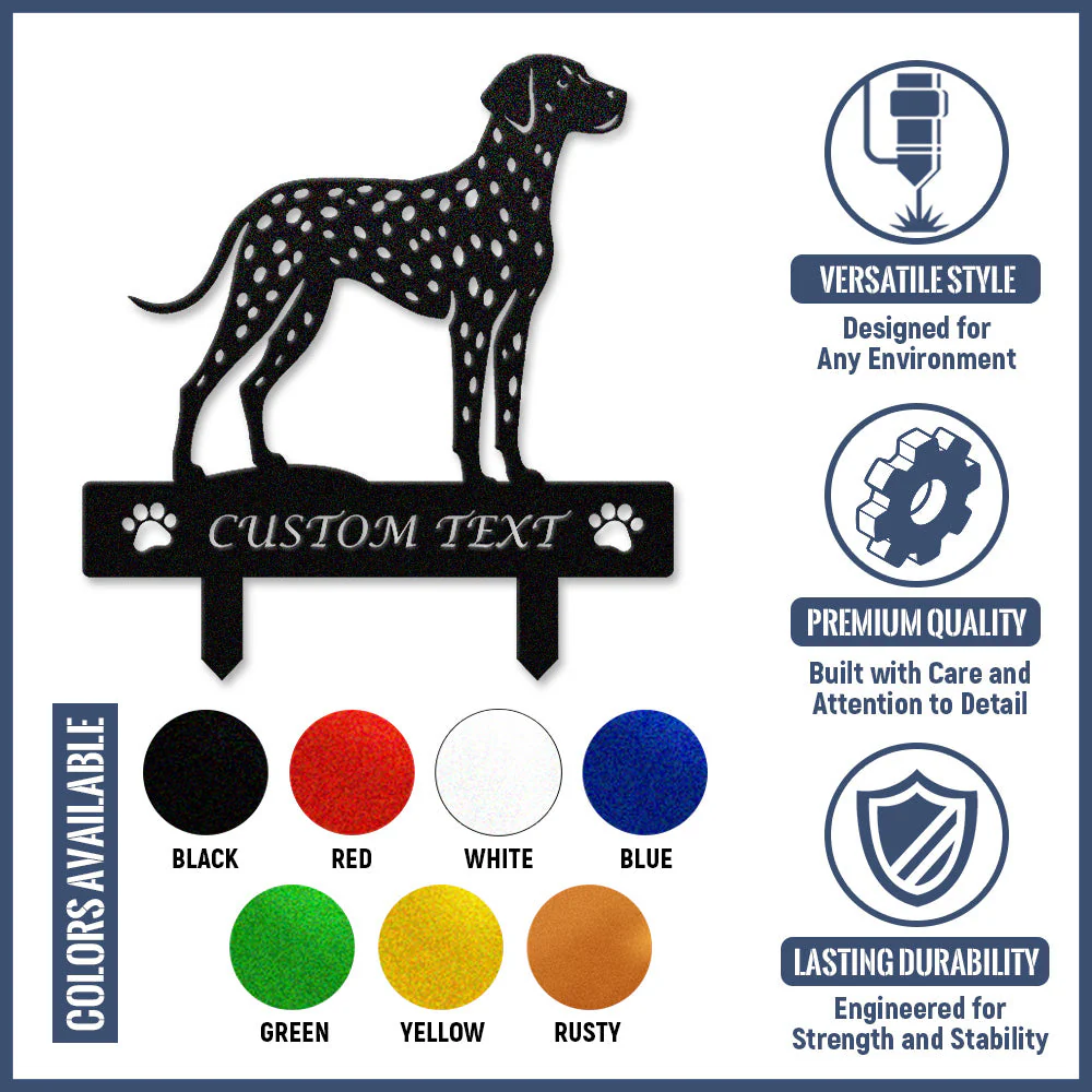 Dalmatien Silhouette de Chien Personnalisée Piquet de Jardin en Métal - Image 10