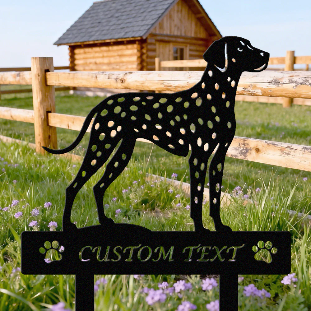 Dalmatien Silhouette de Chien Personnalisée Piquet de Jardin en Métal - Image 2