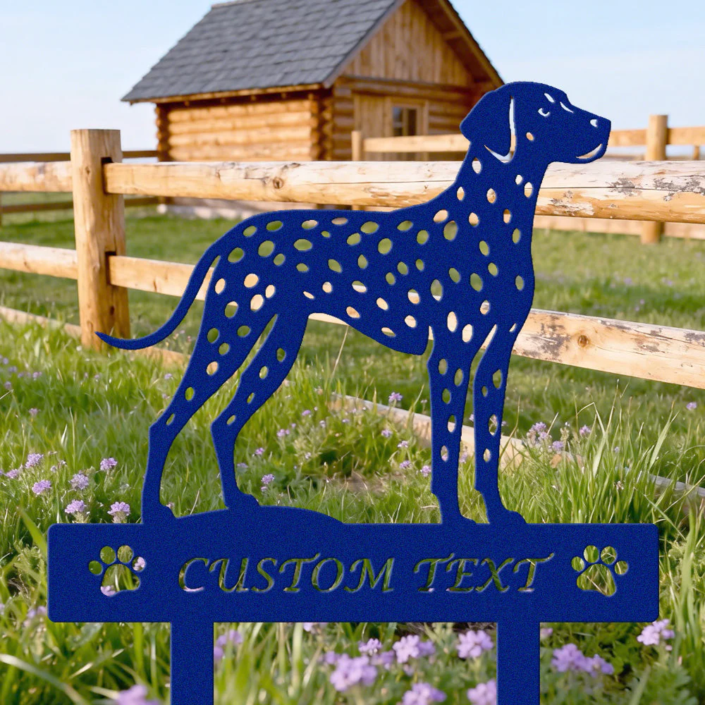 Dalmatien Silhouette de Chien Personnalisée Piquet de Jardin en Métal - Image 6