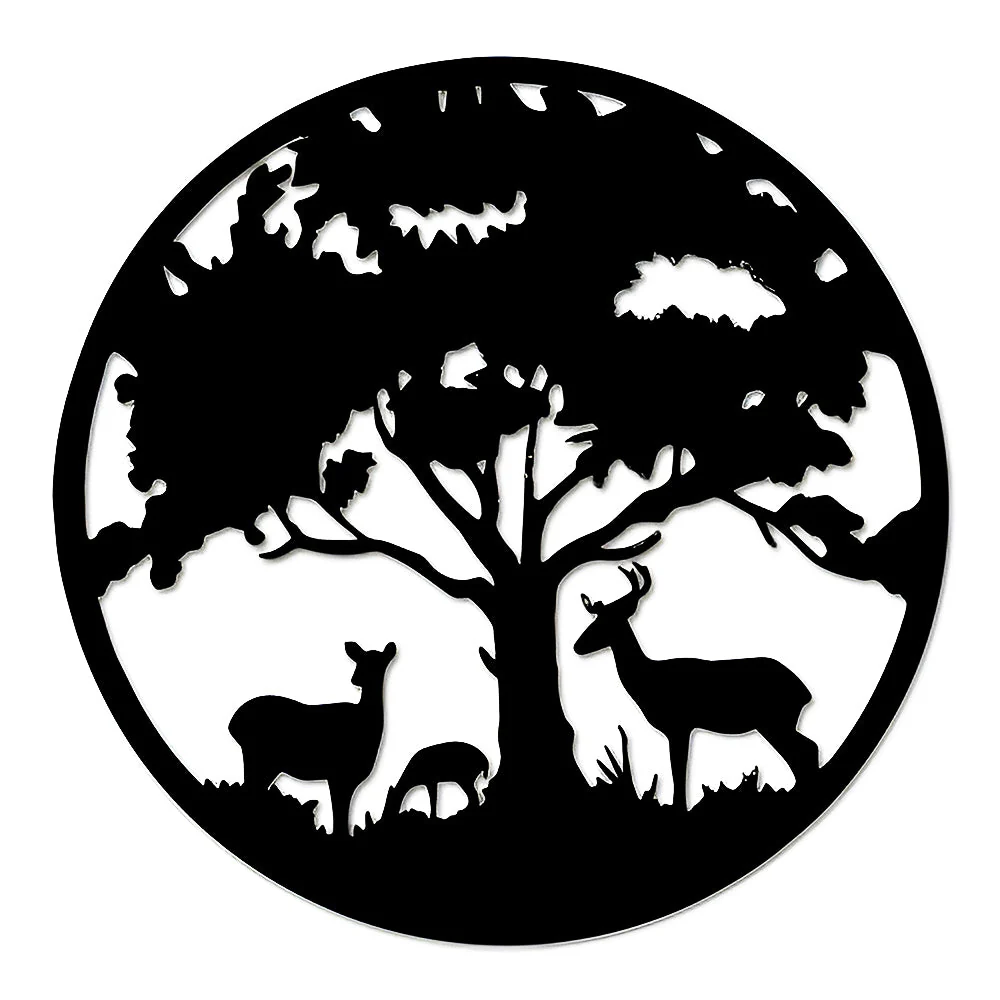 Décoration de Cerf en Métal Arbre de la Vie Métal Décoratif Mural - Image 6