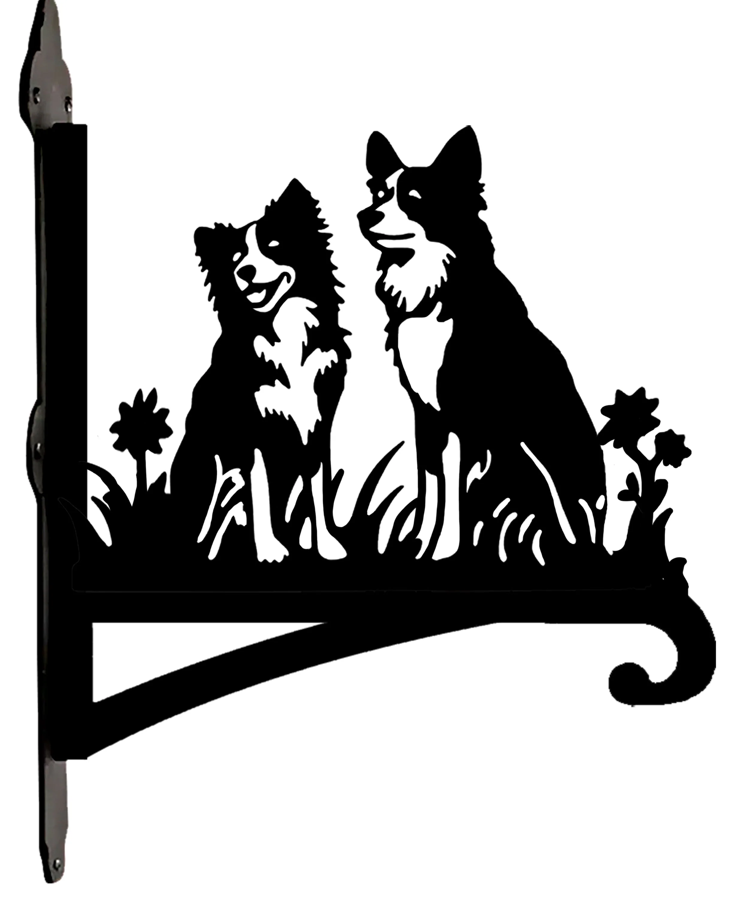 Deux Border Collies Support de Plantes à Suspendre Métallique - Image 8