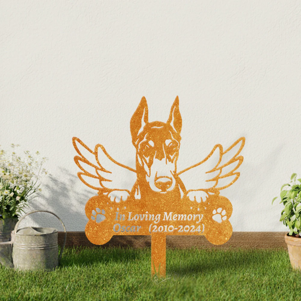 Doberman Pinscher Tuteur Commémoratif Personnalisé avec Ailes - Image 8