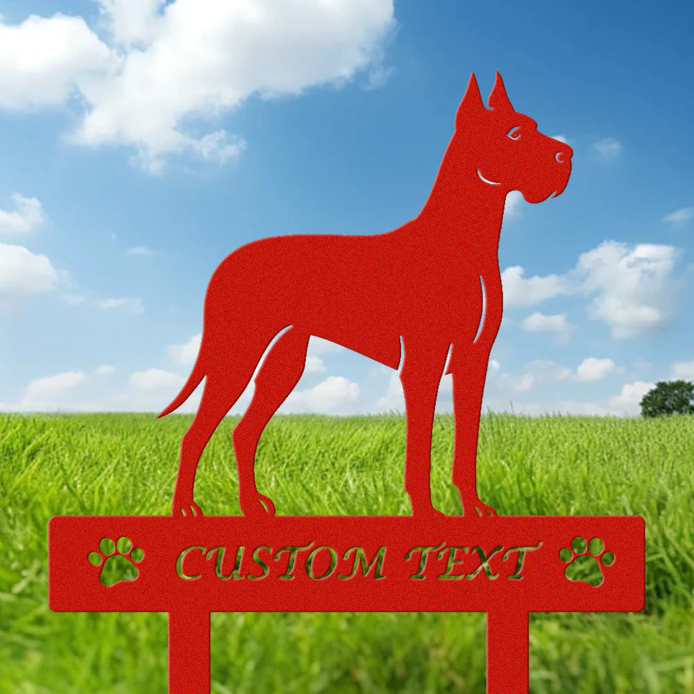 Dogue Allemand Silhouette de Chien Personnalisée Piquet de Jardin en Métal - Image 3