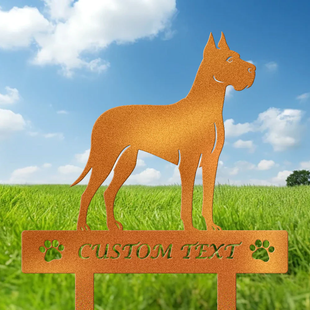 Dogue Allemand Silhouette de Chien Personnalisée Piquet de Jardin en Métal - Image 4