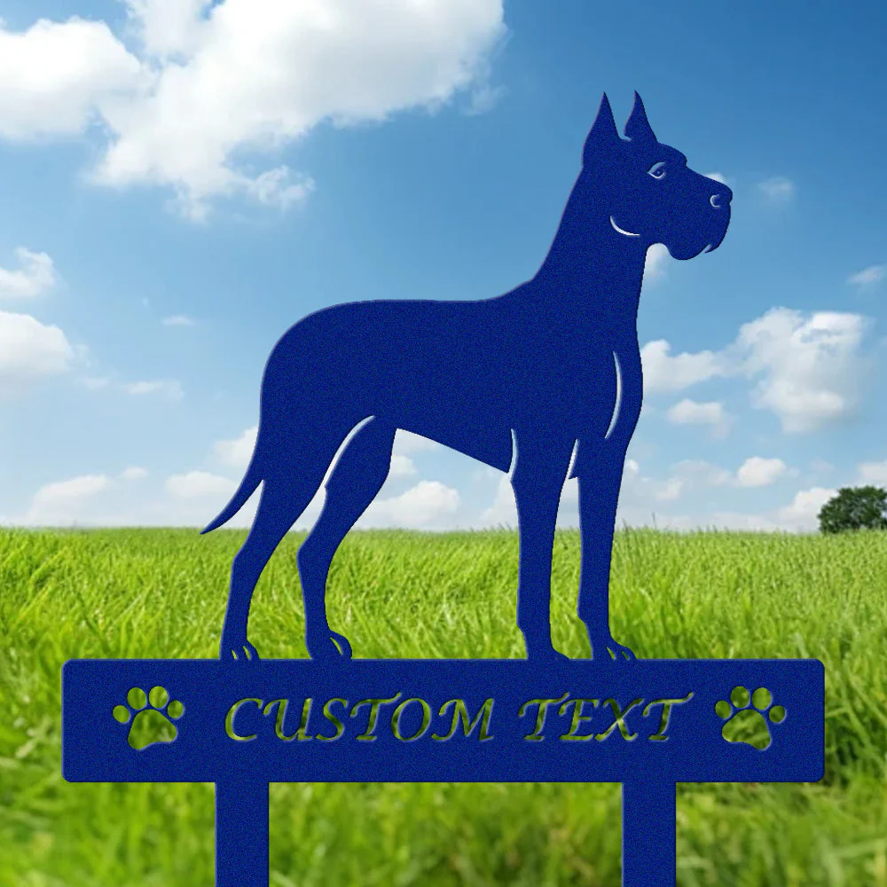 Dogue Allemand Silhouette de Chien Personnalisée Piquet de Jardin en Métal - Image 6
