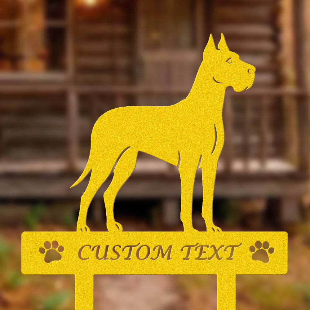 Dogue Allemand Silhouette de Chien Personnalisée Piquet de Jardin en Métal - Image 7