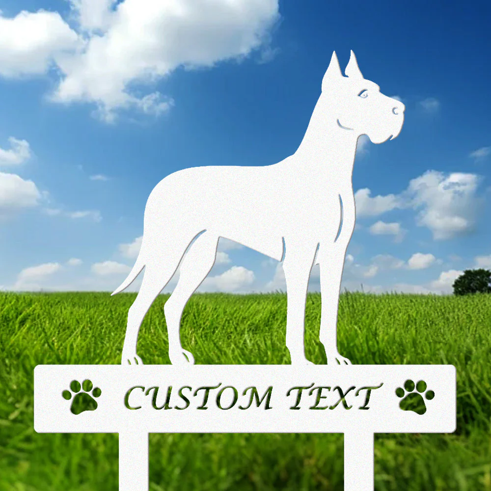 Dogue Allemand Silhouette de Chien Personnalisée Piquet de Jardin en Métal - Image 8