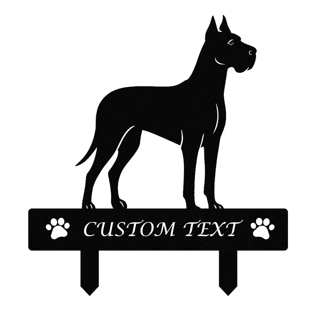 Dogue Allemand Silhouette de Chien Personnalisée Piquet de Jardin en Métal - Image 9