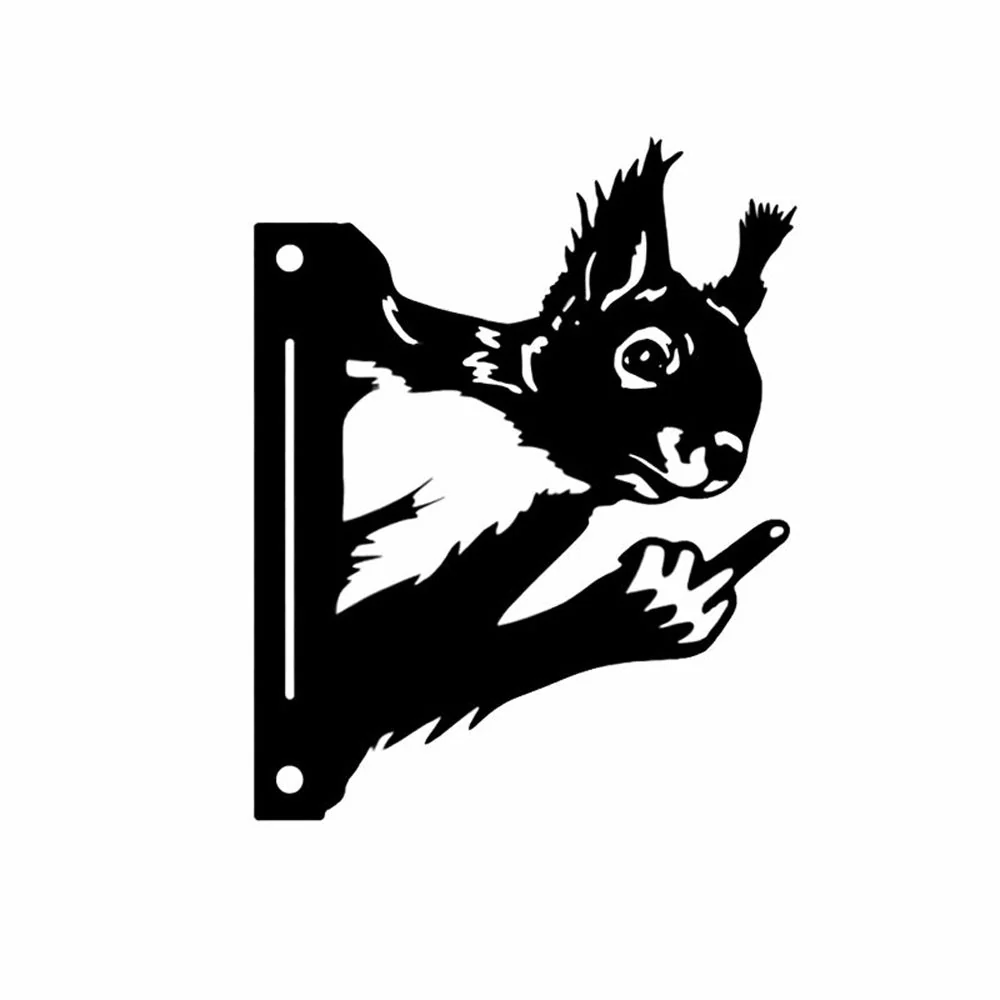 Écureuil Rigolo Montrant le Doigt Plaque Métallique – Décoration de Jardin Animale Espiègle - Image 4