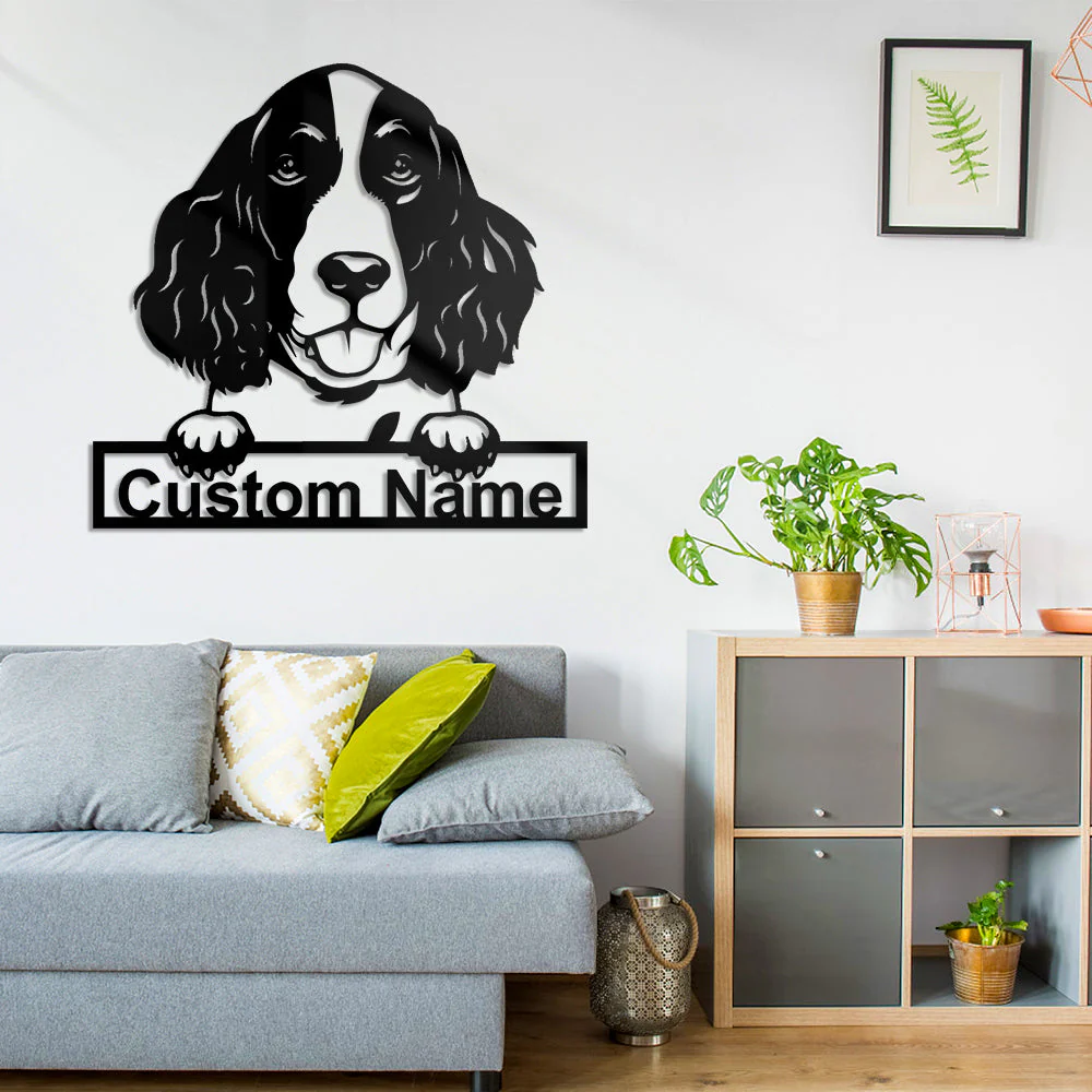 English Springer Spaniel Art Mural en Métal Personnalisé pour Amoureux des Chiens - Image 2