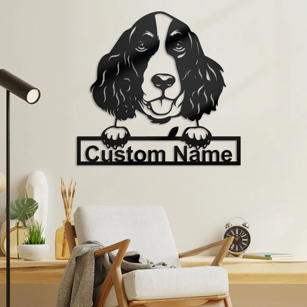 English Springer Spaniel Art Mural en Métal Personnalisé pour Amoureux des Chiens - Image 3
