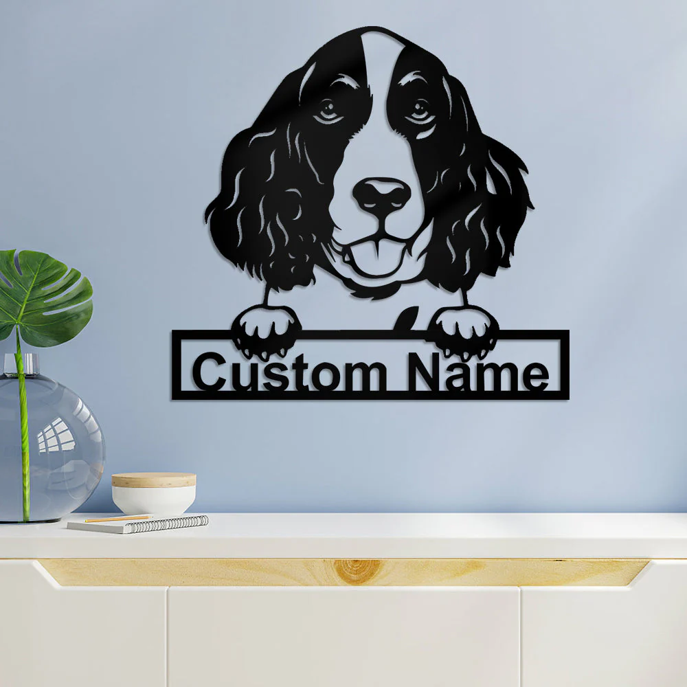 English Springer Spaniel Art Mural en Métal Personnalisé pour Amoureux des Chiens - Image 4