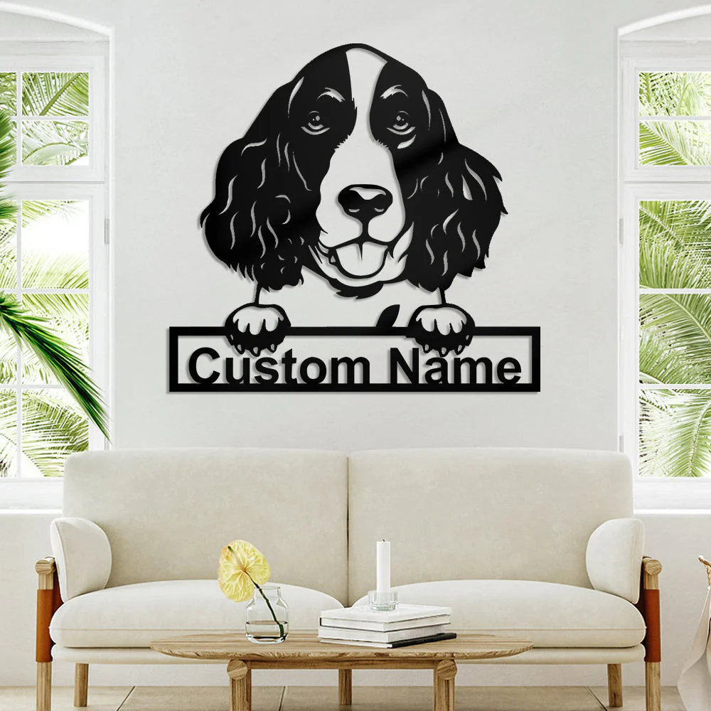 English Springer Spaniel Art Mural en Métal Personnalisé pour Amoureux des Chiens - Image 5