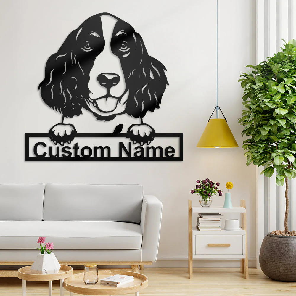 English Springer Spaniel Art Mural en Métal Personnalisé pour Amoureux des Chiens - Image 6