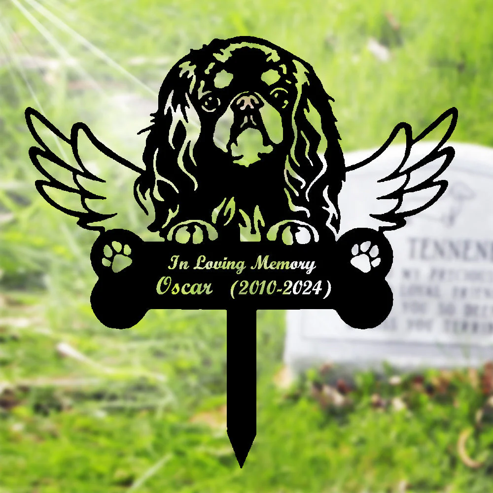English Toy Spaniel Tuteur Commémoratif Personnalisé avec Ailes