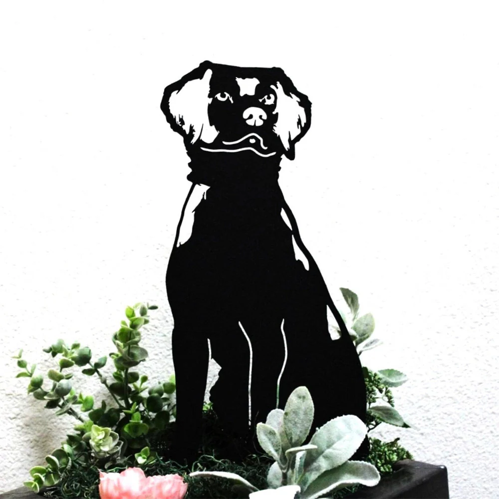 Épagneul Breton Silhouette de Chien en Métal Noir - Image 3