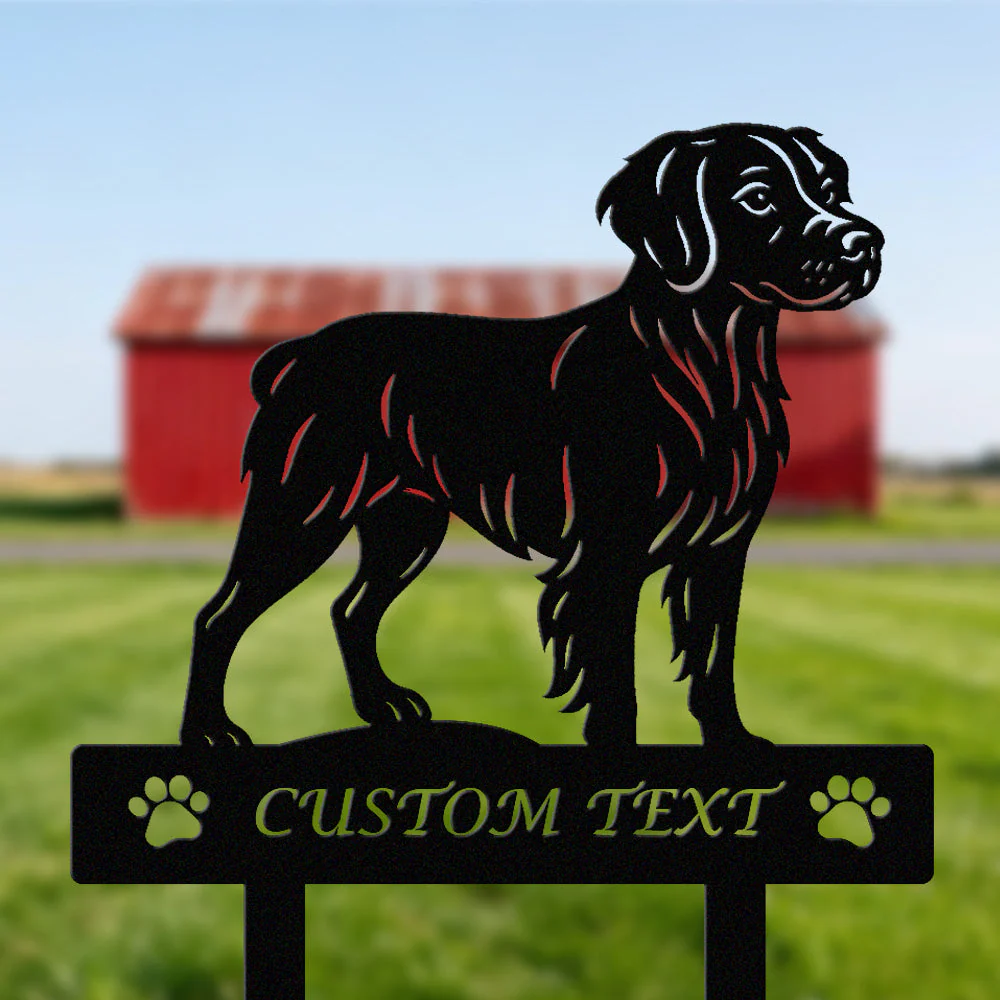 Épagneul Breton Silhouette de Chien Personnalisée Piquet de Jardin en Métal - Image 2