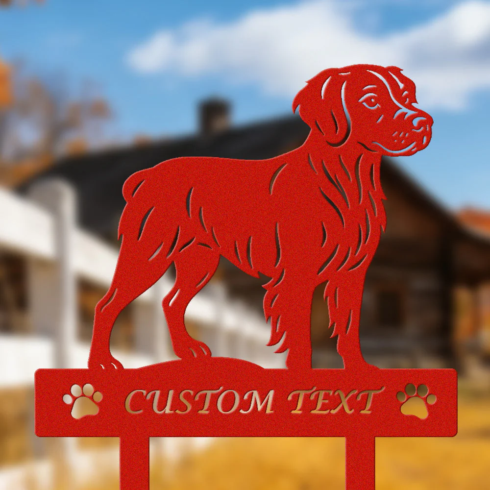 Épagneul Breton Silhouette de Chien Personnalisée Piquet de Jardin en Métal - Image 3