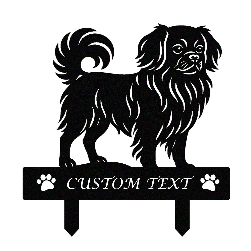 Épagneul Tibétain Silhouette de Chien Personnalisée Piquet de Jardin en Métal - Image 9