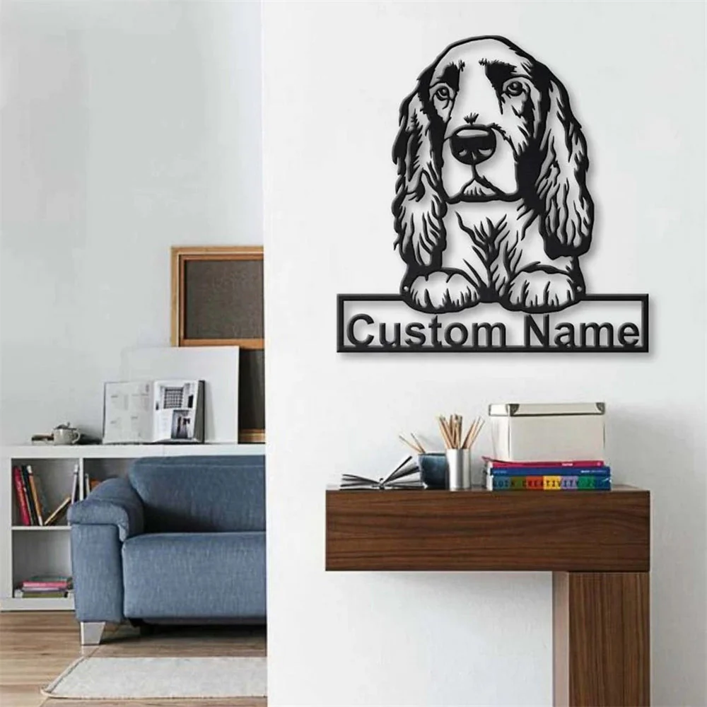 Field Spaniel Art en Métal Plaque de Nom en Métal Personnalisée